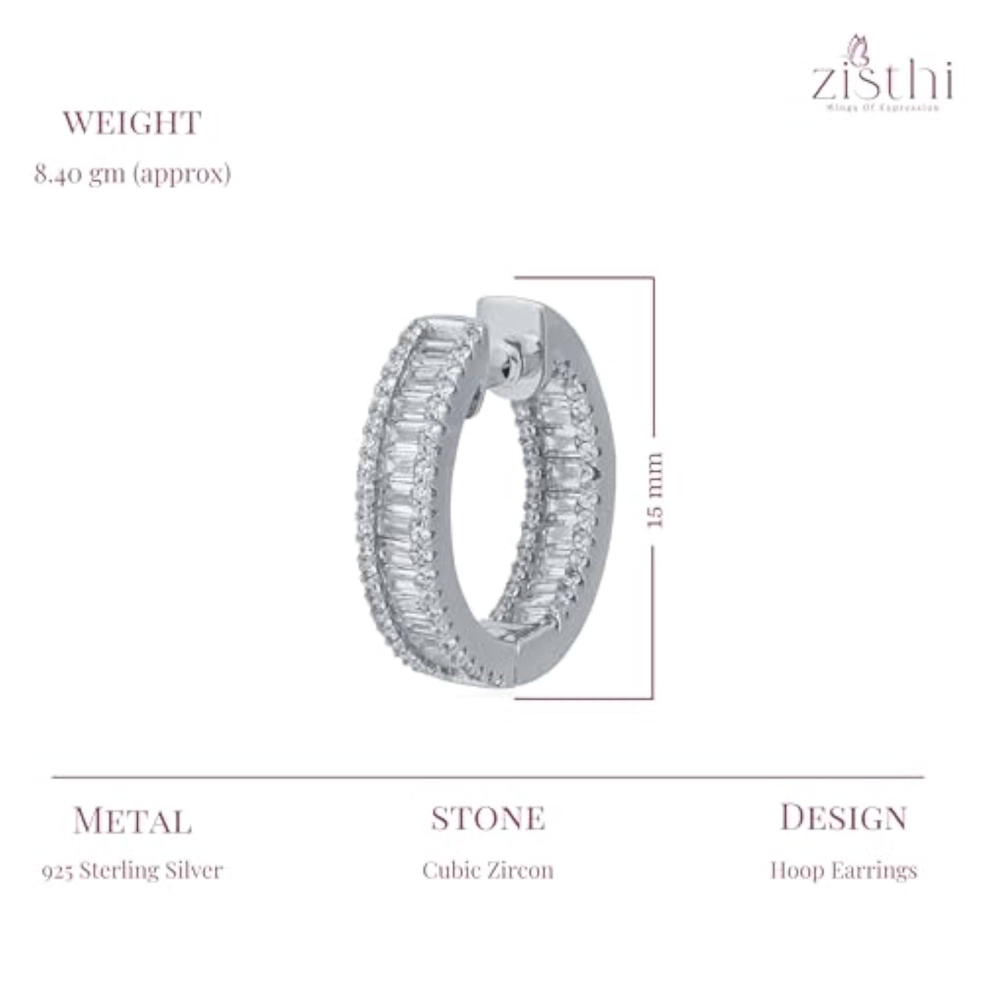 Women's 925 Pure Silver Hoop Earrings